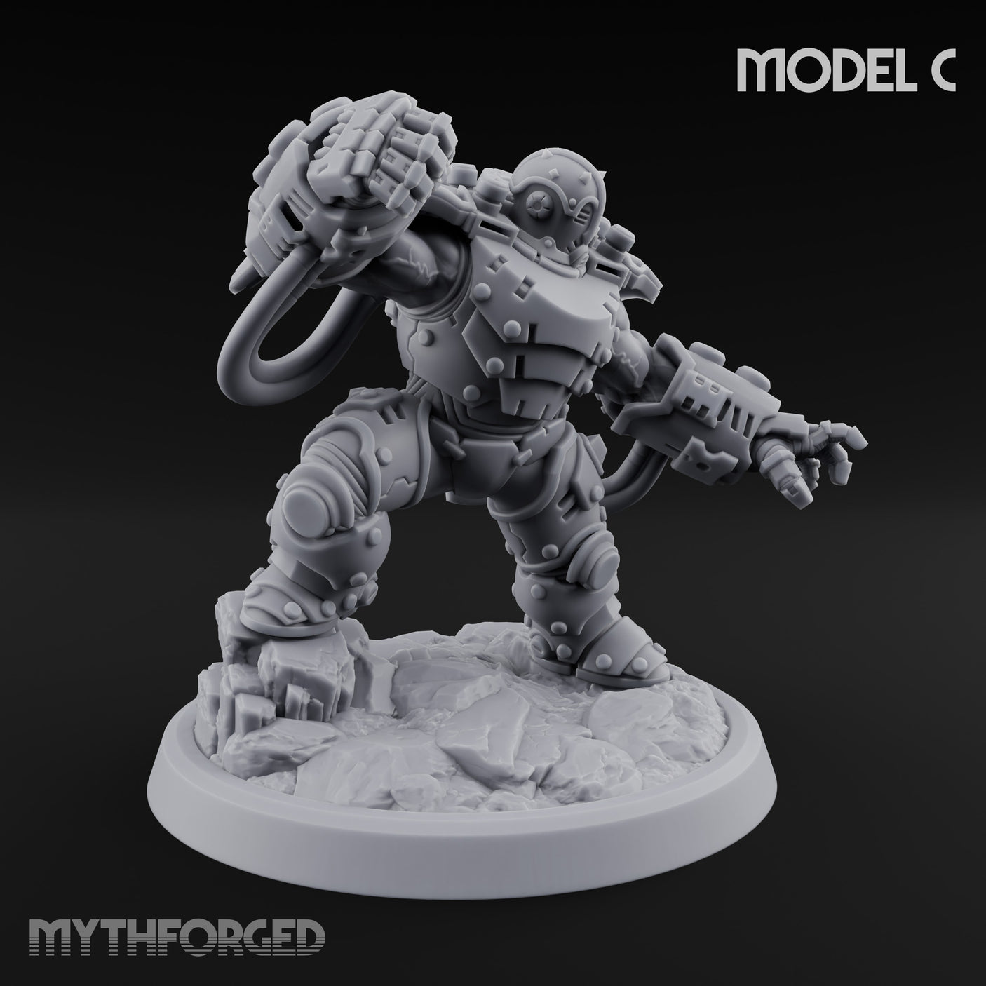 Armour Clad Brawling Dwarf Breaker C Miniature for Dungeons and Dragons, Pathfinder or other TTRPGs