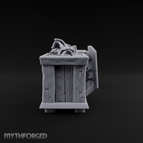 Shield Lid Left Ajar Wooden Storage Crates