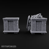 Shield Lid Left Ajar Wooden Storage Crates