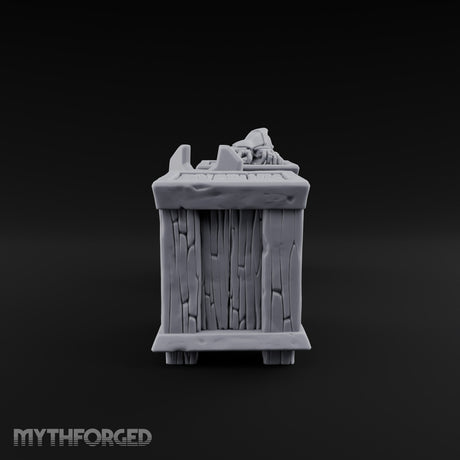 Shield Lid Left Ajar Wooden Storage Crates