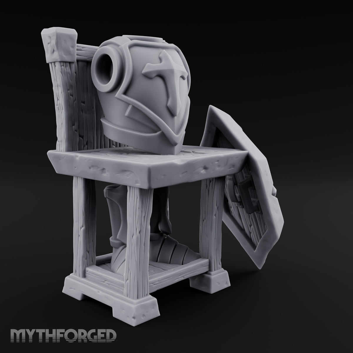Legs Out, Chest Up Wooden Armour Display Stand