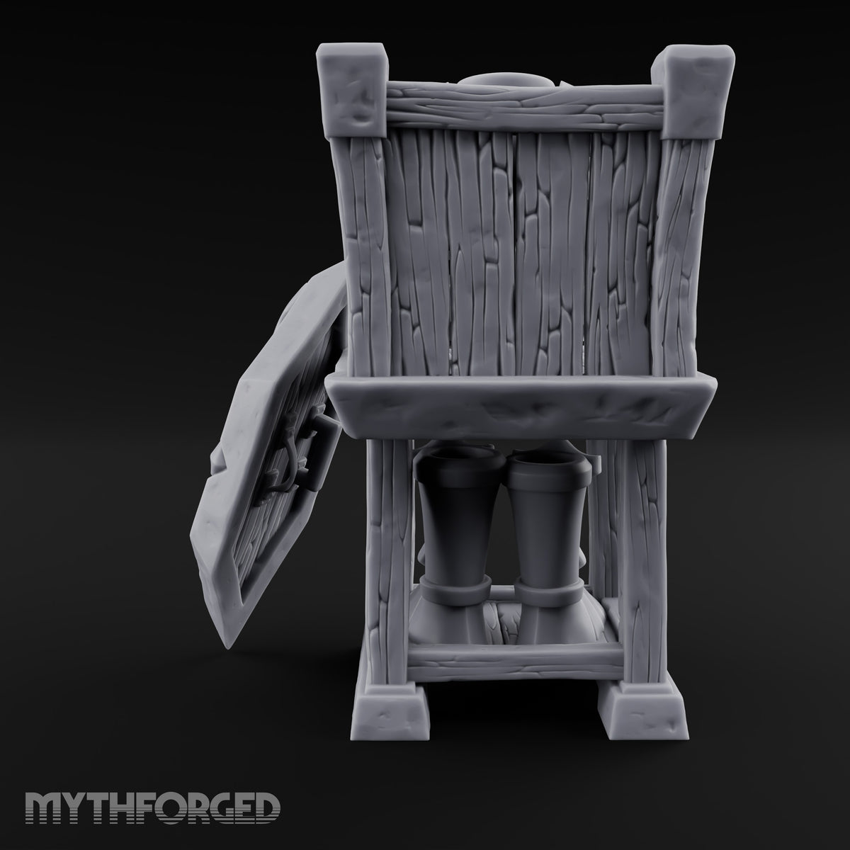 Legs Out, Chest Up Wooden Armour Display Stand