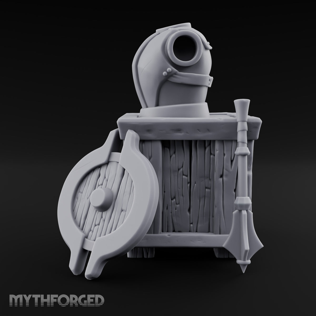 Breastplate Awaiting a Buyer Wooden Crate Armour Display