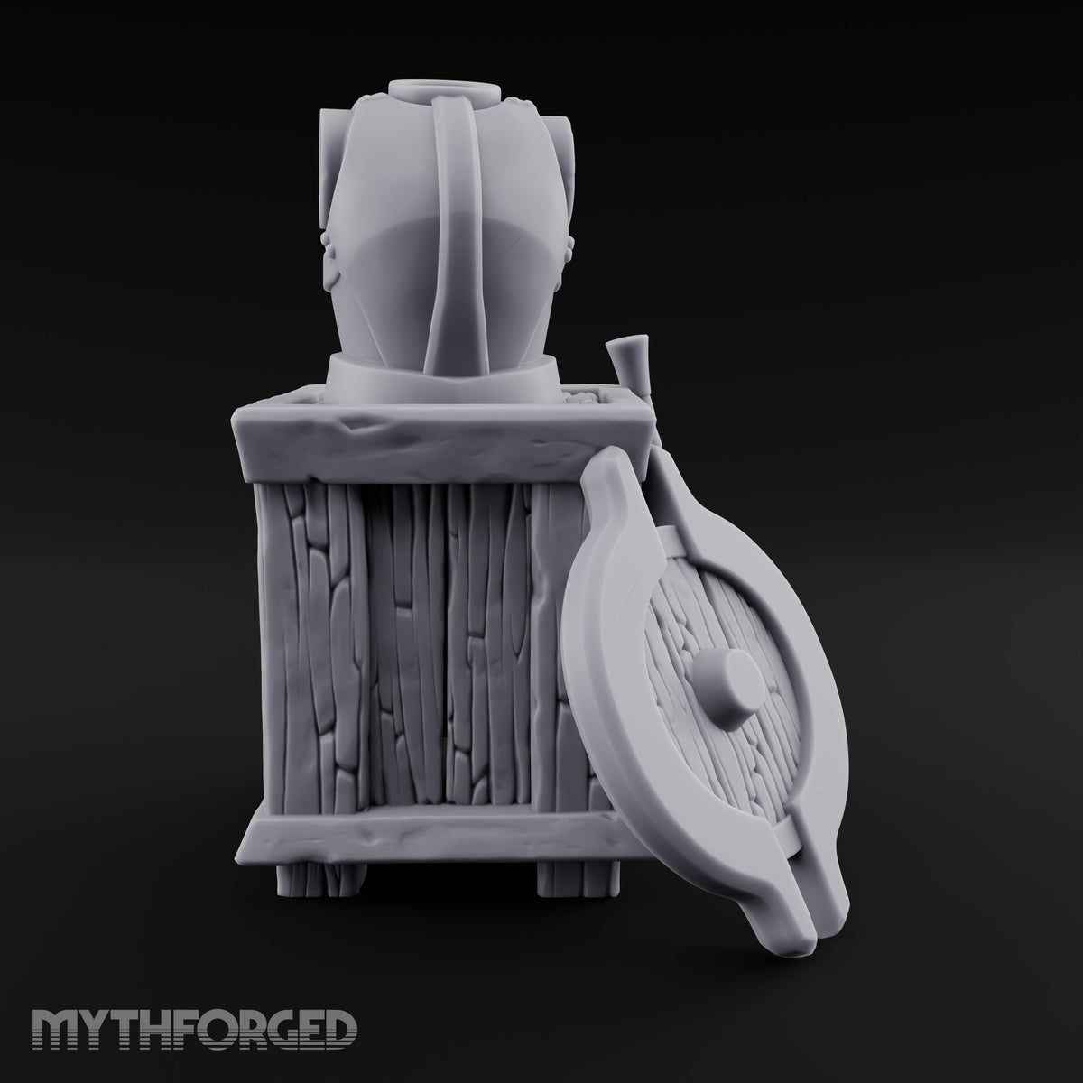 Breastplate Awaiting a Buyer Wooden Crate Armour Display