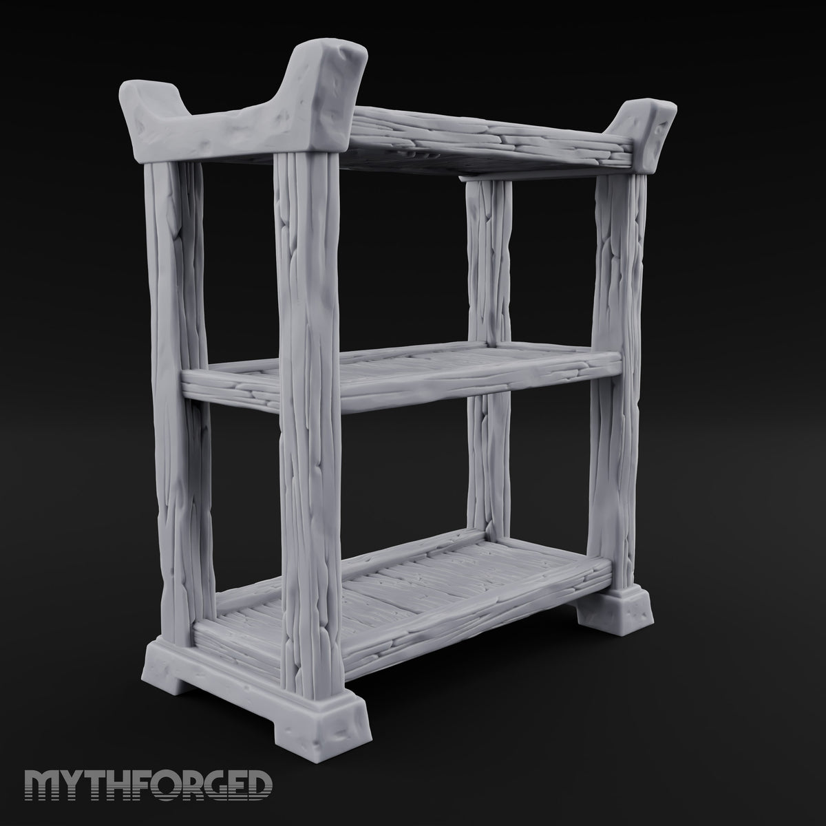 Helms Up, Boots Down Wooden Armour Display Shelf — Empty