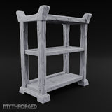 Helms Up, Boots Down Wooden Armour Display Shelf — Empty