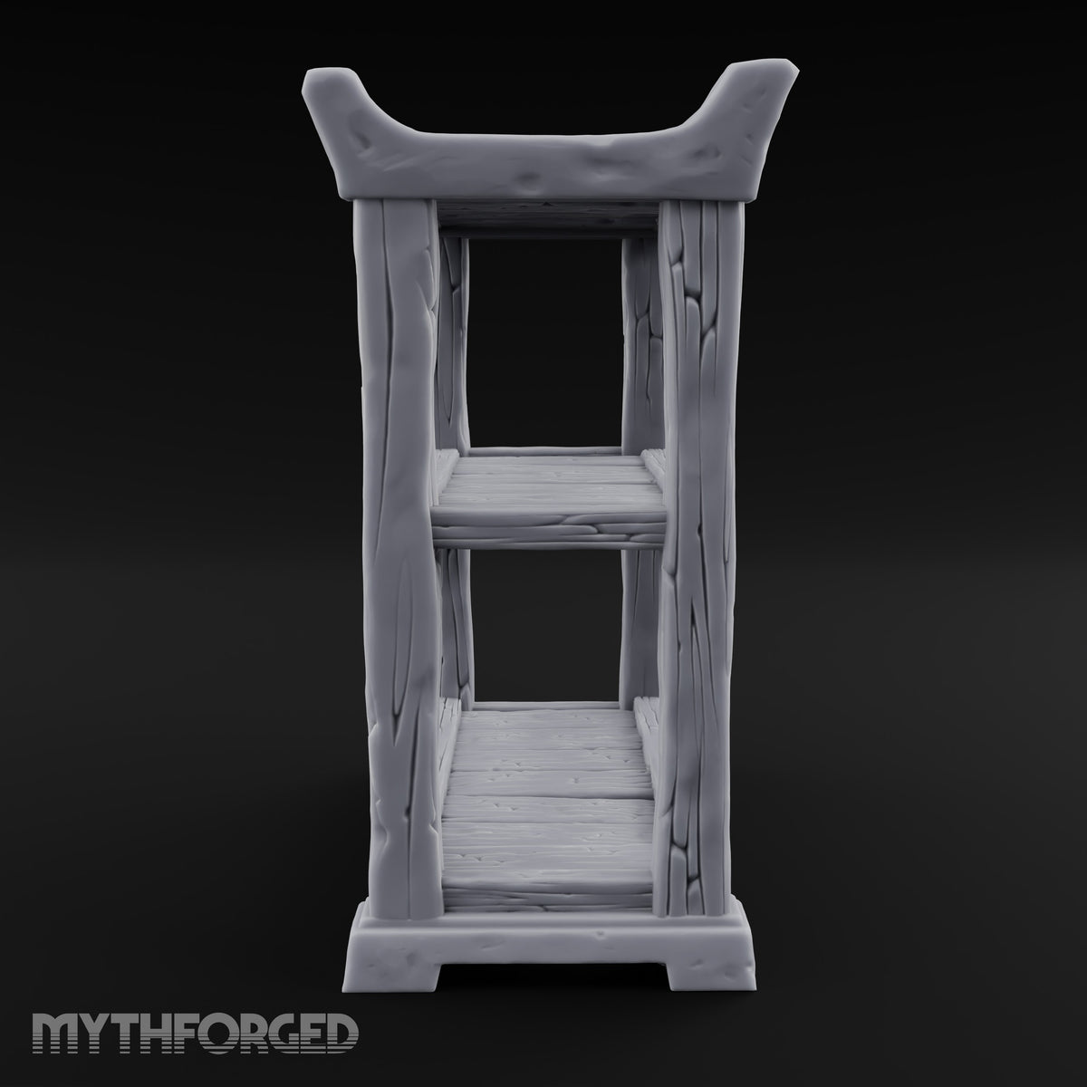 Helms Up, Boots Down Wooden Armour Display Shelf — Empty