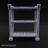 Helms Up, Boots Down Wooden Armour Display Shelf — Empty