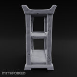 Helms Up, Boots Down Wooden Armour Display Shelf — Empty