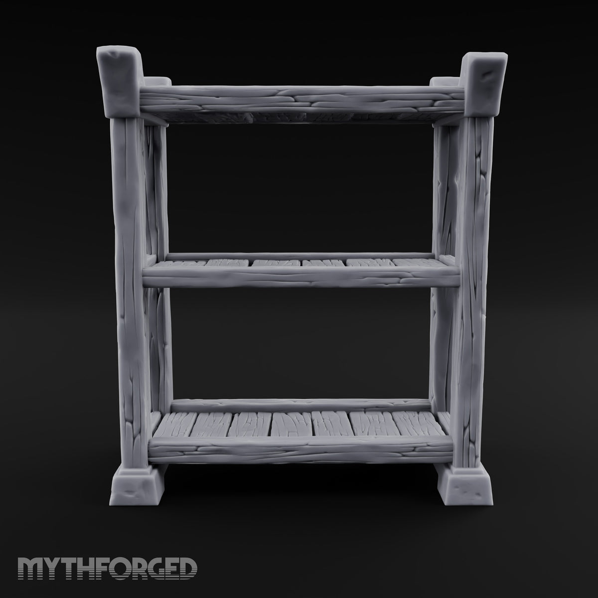 Helms Up, Boots Down Wooden Armour Display Shelf — Empty