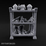 Helms Up, Boots Down Wooden Armour Display Shelf — Stocked