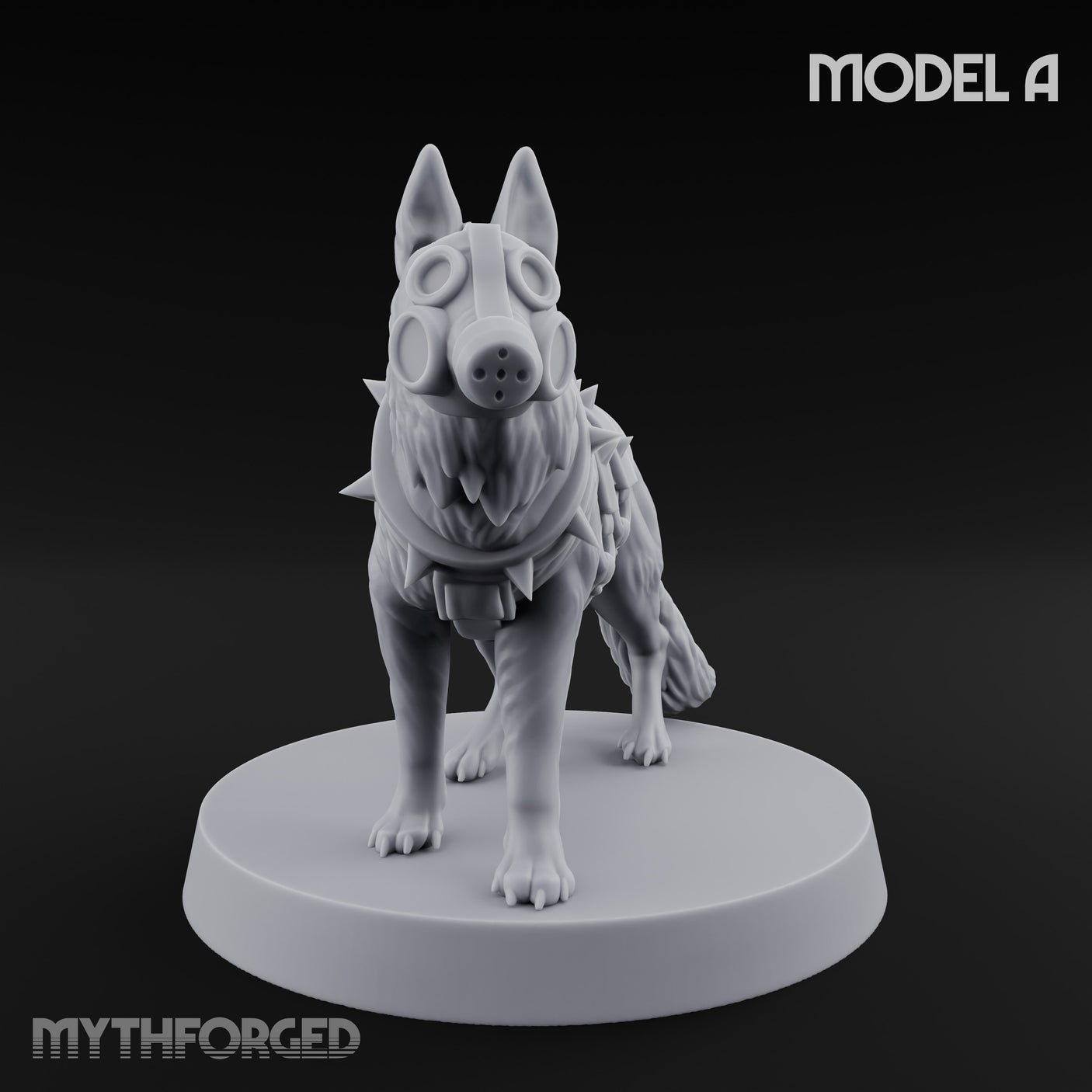 Armour Plated Snarling Trench Combat Dog A Miniature for Dungeons and Dragons, Pathfinder or other TTRPGs