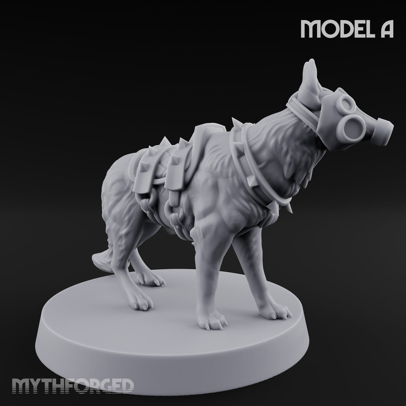 Armour Plated Snarling Trench Combat Dog A Miniature for Dungeons and Dragons, Pathfinder or other TTRPGs