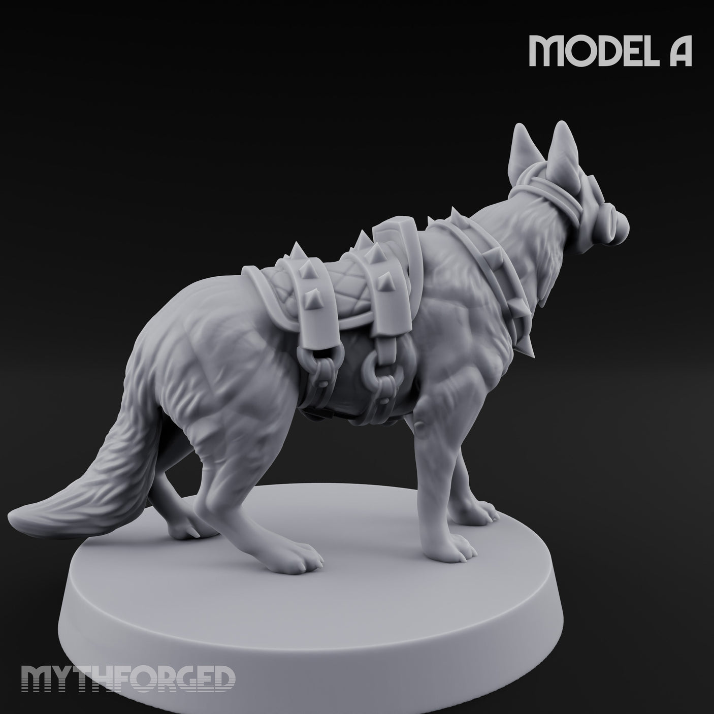 Armour Plated Snarling Trench Combat Dog A Miniature for Dungeons and Dragons, Pathfinder or other TTRPGs