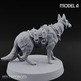 Armour Plated Snarling Trench Combat Dog A Miniature for Dungeons and Dragons, Pathfinder or other TTRPGs