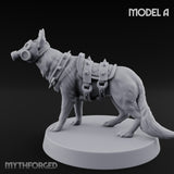 Armour Plated Snarling Trench Combat Dog A Miniature for Dungeons and Dragons, Pathfinder or other TTRPGs