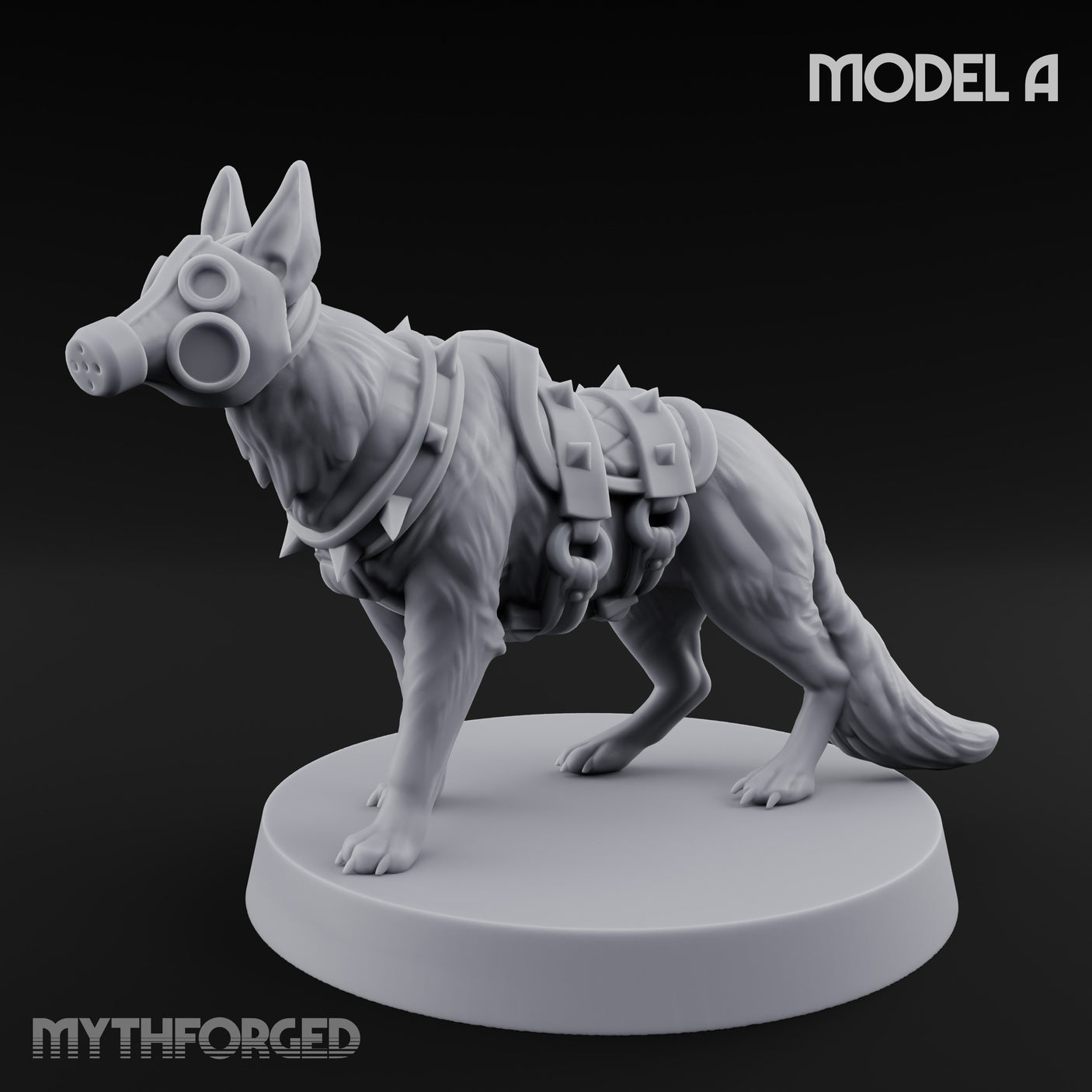 Armour Plated Snarling Trench Combat Dog A Miniature for Dungeons and Dragons, Pathfinder or other TTRPGs
