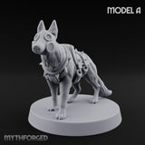 Armour Plated Snarling Trench Combat Dog A Miniature for Dungeons and Dragons, Pathfinder or other TTRPGs