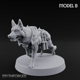 Armour Plated Snarling Trench Combat Dog B Miniature for Dungeons and Dragons, Pathfinder or other TTRPGs