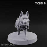Armour Plated Snarling Trench Combat Dog B Miniature for Dungeons and Dragons, Pathfinder or other TTRPGs