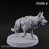 Armour Plated Snarling Trench Combat Dog B Miniature for Dungeons and Dragons, Pathfinder or other TTRPGs