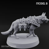 Armour Plated Snarling Trench Combat Dog B Miniature for Dungeons and Dragons, Pathfinder or other TTRPGs