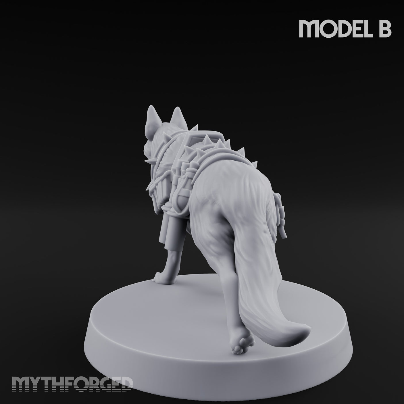 Armour Plated Snarling Trench Combat Dog B Miniature for Dungeons and Dragons, Pathfinder or other TTRPGs