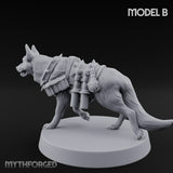 Armour Plated Snarling Trench Combat Dog B Miniature for Dungeons and Dragons, Pathfinder or other TTRPGs