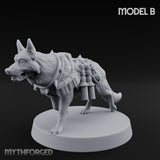 Armour Plated Snarling Trench Combat Dog B Miniature for Dungeons and Dragons, Pathfinder or other TTRPGs