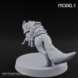 Armour Plated Snarling Trench Combat Dog C Miniature for Dungeons and Dragons, Pathfinder or other TTRPGs