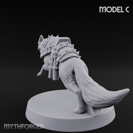 Armour Plated Snarling Trench Combat Dog C Miniature for Dungeons and Dragons, Pathfinder or other TTRPGs