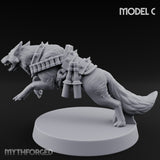 Armour Plated Snarling Trench Combat Dog C Miniature for Dungeons and Dragons, Pathfinder or other TTRPGs
