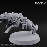 Armour Plated Snarling Trench Combat Dog C Miniature for Dungeons and Dragons, Pathfinder or other TTRPGs