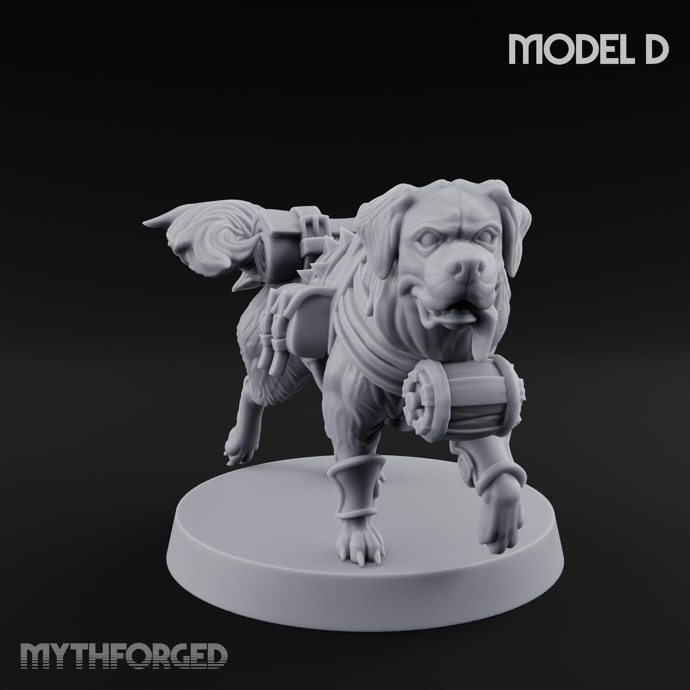 Armour Plated Snarling Trench Combat Dog D Miniature for Dungeons and Dragons, Pathfinder or other TTRPGs