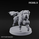 Armour Plated Snarling Trench Combat Dog D Miniature for Dungeons and Dragons, Pathfinder or other TTRPGs