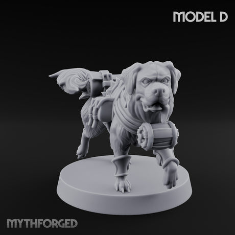 Armour Plated Snarling Trench Combat Dog D Miniature for Dungeons and Dragons, Pathfinder or other TTRPGs