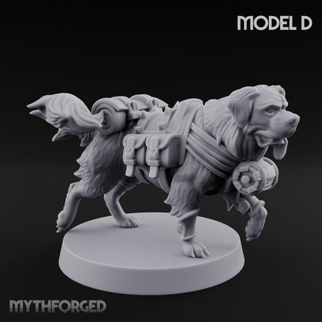 Armour Plated Snarling Trench Combat Dog D Miniature for Dungeons and Dragons, Pathfinder or other TTRPGs