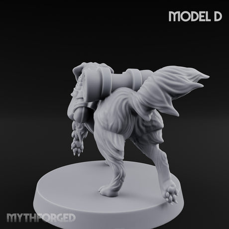 Armour Plated Snarling Trench Combat Dog D Miniature for Dungeons and Dragons, Pathfinder or other TTRPGs