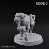 Armour Plated Snarling Trench Combat Dog D Miniature for Dungeons and Dragons, Pathfinder or other TTRPGs