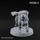 Armour Plated Snarling Trench Combat Dog D Miniature for Dungeons and Dragons, Pathfinder or other TTRPGs
