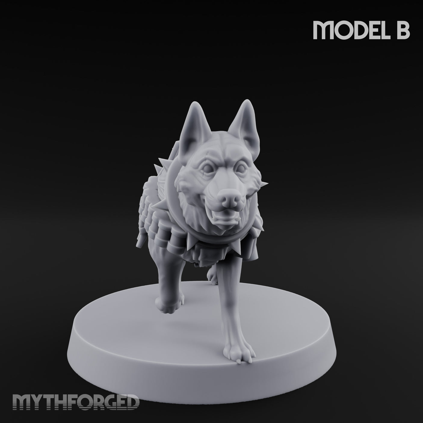 Armour Plated Snarling Trench Combat Dogs Miniature for Dungeons and Dragons, Pathfinder or other TTRPGs