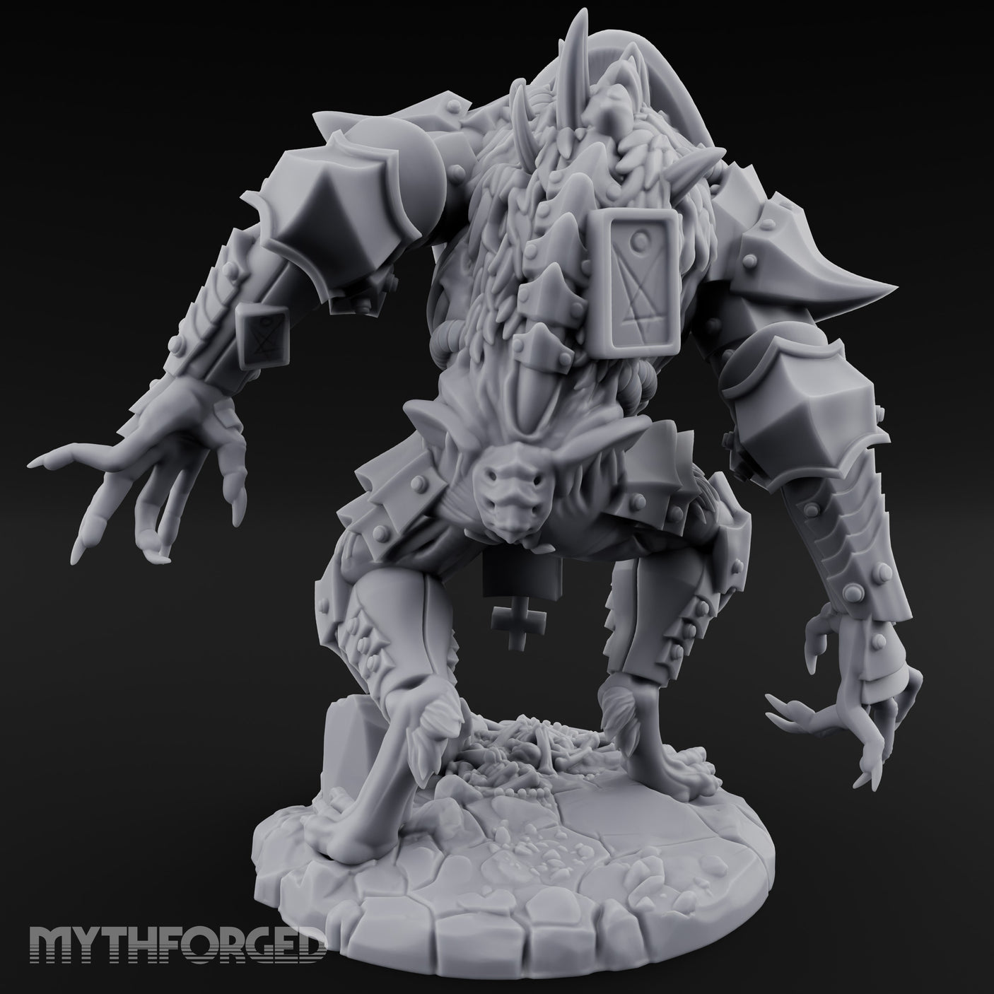 Armoured Claw Swiping Werewolf Brute Miniature for Dungeons and Dragons, Pathfinder or other TTRPGs