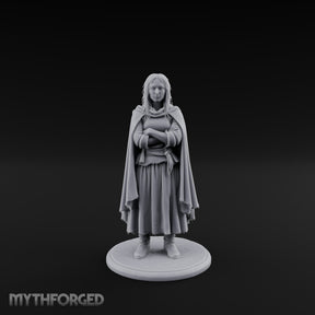 Arms Folding Human Peasant Miniature for Dungeons and Dragons, Pathfinder or other TTRPGs