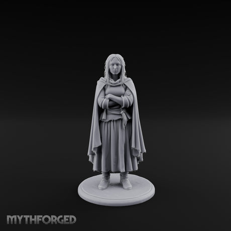 Arms Folding Human Peasant Miniature for Dungeons and Dragons, Pathfinder or other TTRPGs