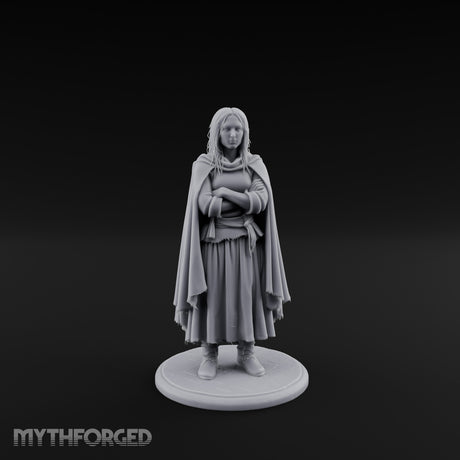 Arms Folding Human Peasant Miniature for Dungeons and Dragons, Pathfinder or other TTRPGs