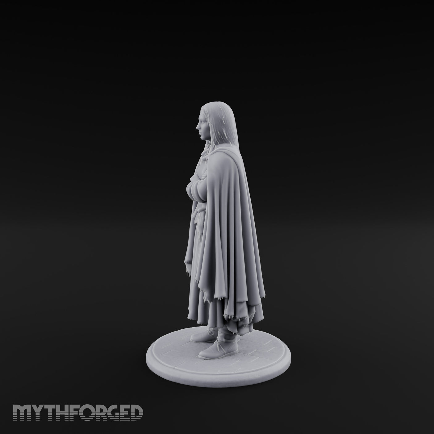 Arms Folding Human Peasant Miniature for Dungeons and Dragons, Pathfinder or other TTRPGs