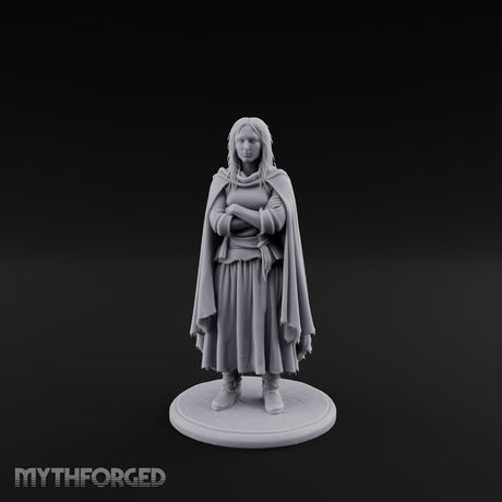 Arms Folding Human Peasant Miniature for Dungeons and Dragons, Pathfinder or other TTRPGs