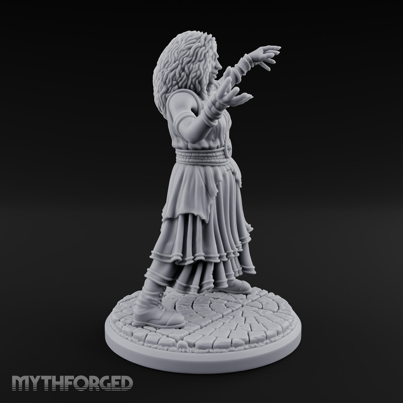 Arms Outstretched Human Witch Miniature for Dungeons and Dragons, Pathfinder or other TTRPGs