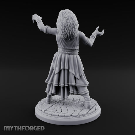 Arms Outstretched Human Witch Miniature for Dungeons and Dragons, Pathfinder or other TTRPGs