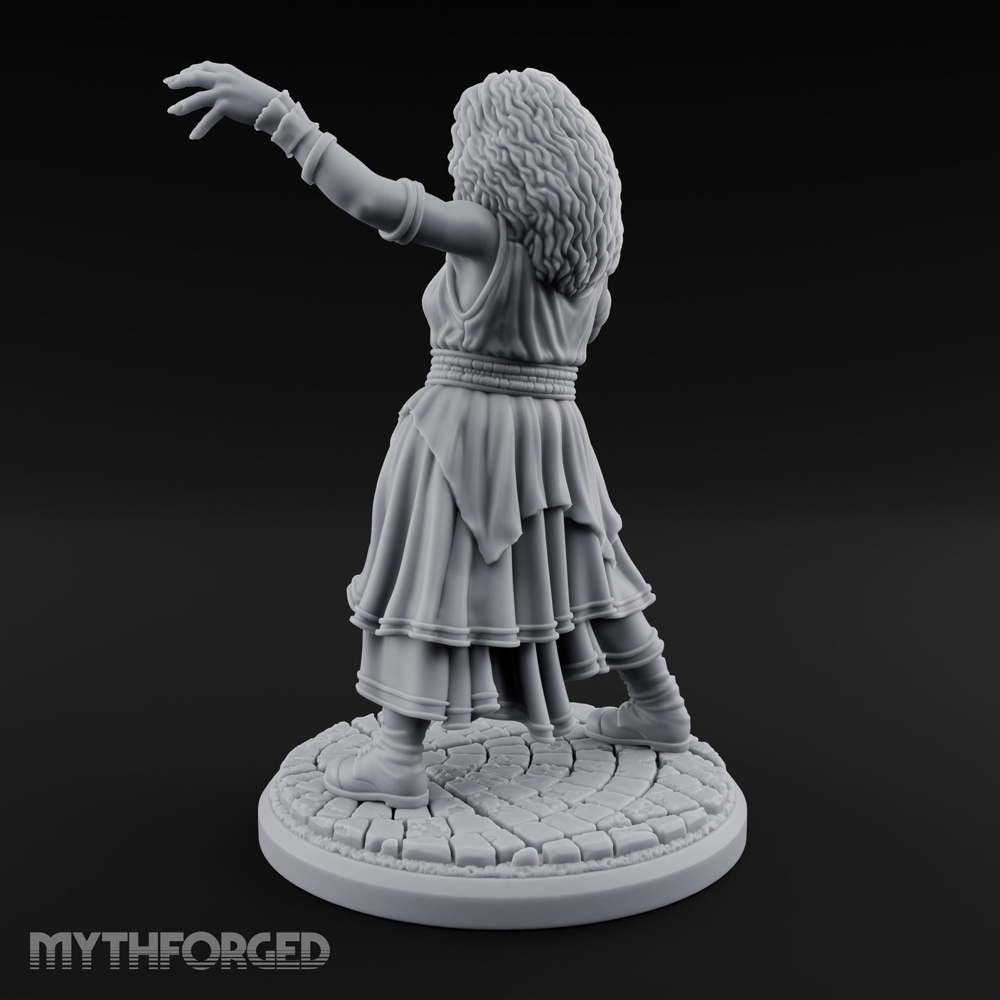 Arms Outstretched Human Witch Miniature for Dungeons and Dragons, Pathfinder or other TTRPGs